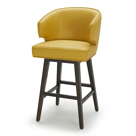 Barrel Back Upholstered Counter Stool